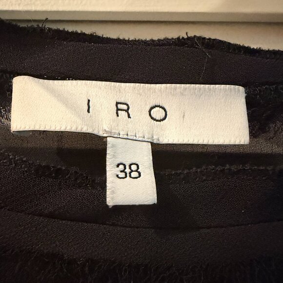 IRO Paris Lana Oversized Sheer Embroidered Blouse | Black Boho Top FR 38 US 6-8 - Picture 5 of 7